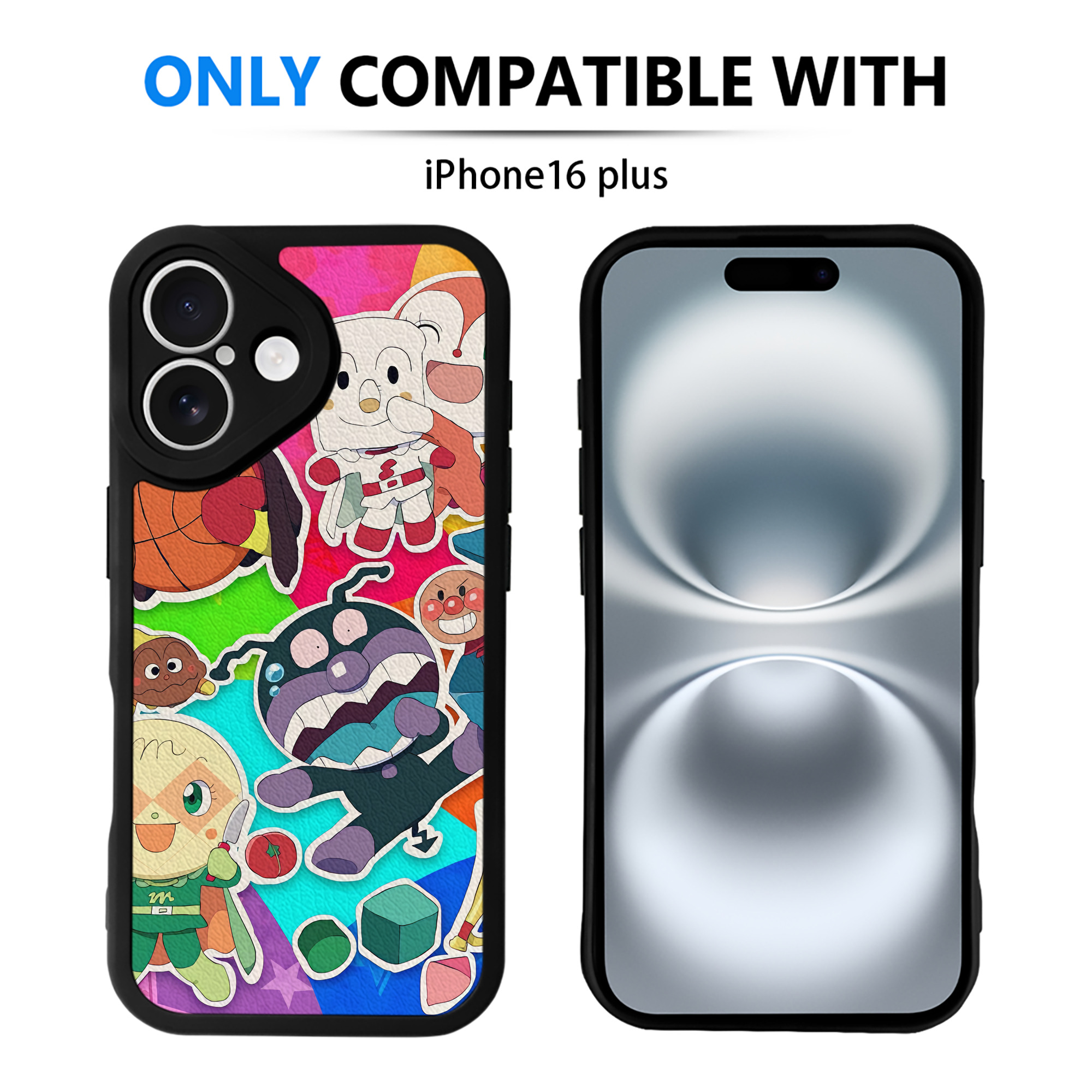 （画像用） アンパンマン Anpanman 【iPhone 16シリーズ対応】シリコンスマホケース（レザー調） 材質：シリコン